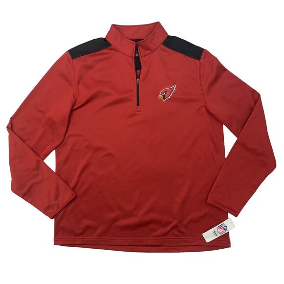 Arizona Cardinals Sweatshirt Men XL Extra Large Red Quarter Zip NFL Team Apparel - Picture 1 of 12